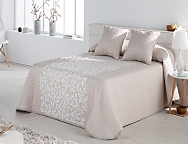 Colcha Piqué Jacquard Reversible Amal Beige