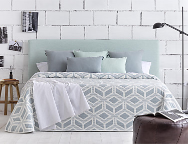 Confecciones Paula - Colcha Jacquard reversible Campello color Turquesa últimas unidades.