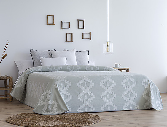 Confecciones Paula - Colcha Jacquard Vejer Turquesa