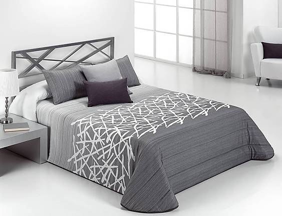 Reig Marti - Edredón Jacquard tipo 3B Edgar con fundas de cojín incluidas 08 gris