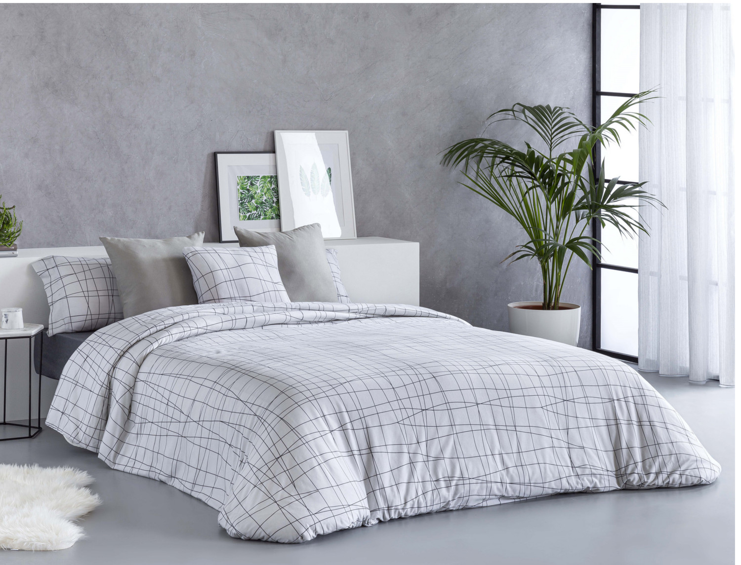 cortar Aproximación Disparo Funda nórdica Punto Camiseta 100% Algodón Güell Gris - Centro Textil Hogar
