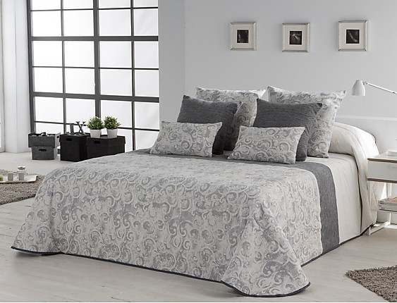 Edredón confort acolchado 200 gr jacquard gris cama 150 (190x265