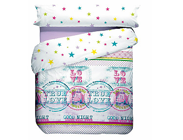 Quilt by Cañete - Funda nórdica Love de Quilt Oferta fin de existencias color Violeta