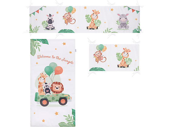 Pekebaby - Vestidura Minicuna Colecho Funda nórdica+Relleno+Protectores Jungle