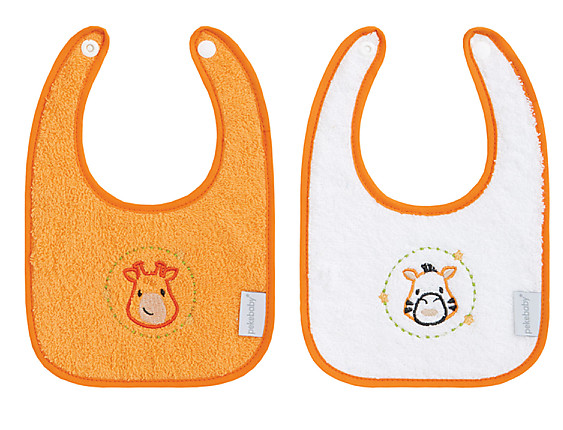Pekebaby - 2 Baberos Bordados Plastificados Pequeños Jungle