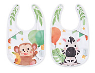 2 Baberos Estampados Plastificados Medianos Jungle