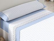 Juego de cama franela Edén color Azul precio especial hasta final de stock