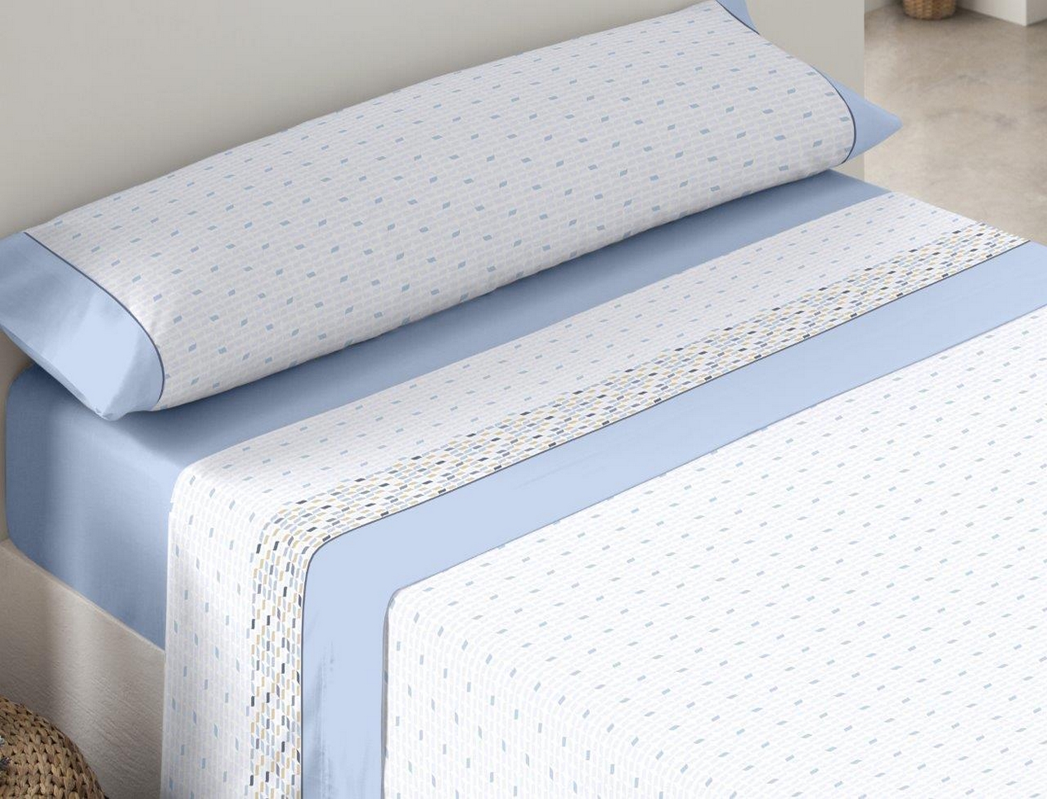 Juego de cama franela Ed n color Azul Centro Textil Hogar