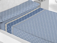 Juego de cama de invierno Coralina Rombos colo Azul precio especial hasta final de stock