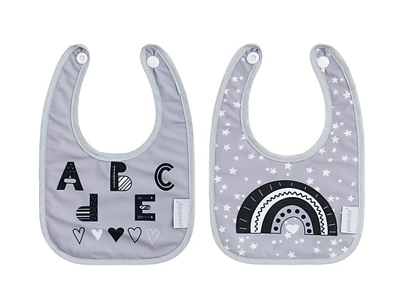 Pekebaby - 2 Baberos Estampados Plastificados Pequeños ABC