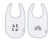 2 Baberos Bordados Plastificados Medianos ABC