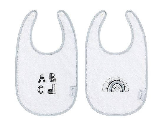 Pekebaby - 2 Baberos Bordados Plastificados Medianos ABC