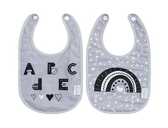 Pekebaby - 2 Baberos Estampados Plastificados Medianos ABC