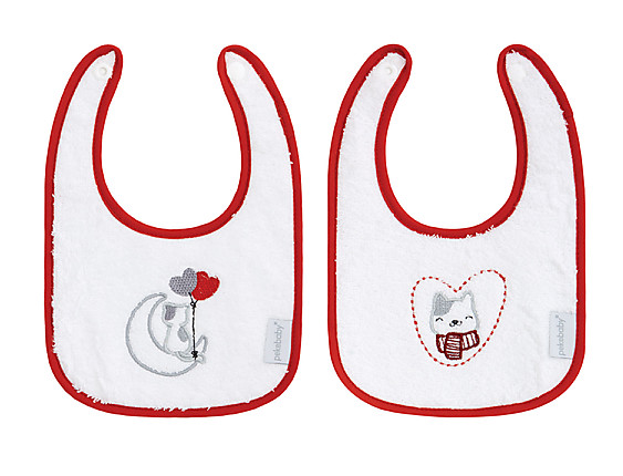Pekebaby - 2 Baberos Bordados Plastificados Pequeños Lovely