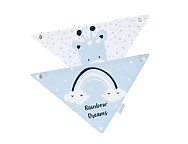 2 Baberos Bandana impermeables Rainbow Dreams Azul