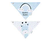 2 Baberos Bandana impermeables Rainbow Dreams Azul