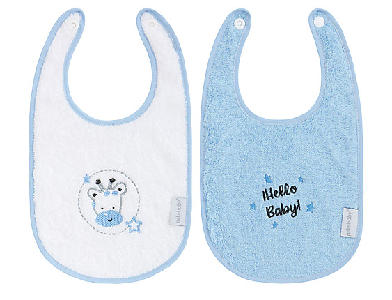 Pekebaby - 2 Baberos Bordados Plastificados Medianos Rainbow Dreams Azul