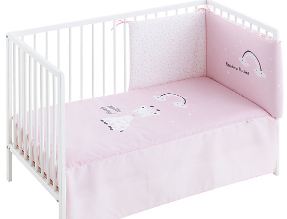 Pekebaby - Pack Edredón+Protector Cuna o Maxicuna Rainbow Dreams Rosa