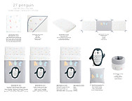 Juego de Sábanas Percal Minicuna, Cuna o Maxicuna Penguin