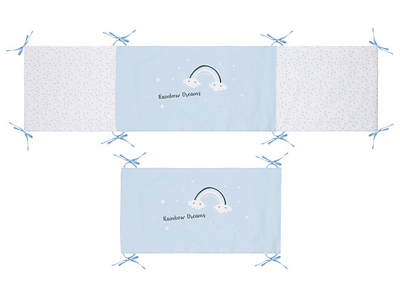 Pekebaby - Protector Minicuna Colecho (Chichonera 2 piezas) Rainbow Dreams Azul