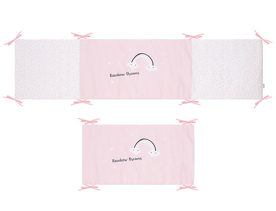Pekebaby - Protector Minicuna Colecho (Chichonera 2 piezas) Rainbow Dreams Rosa