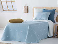 Colcha Jacquard con fundas de cojín Arona 03 Azul