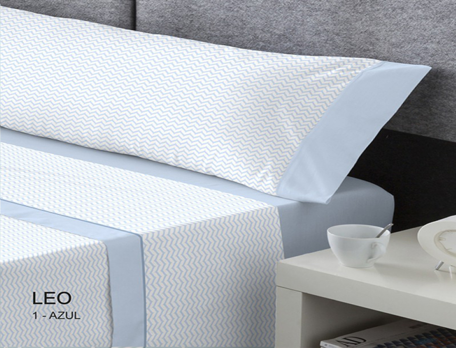 Catotex Juego de cama franela D Art Leo color Azul