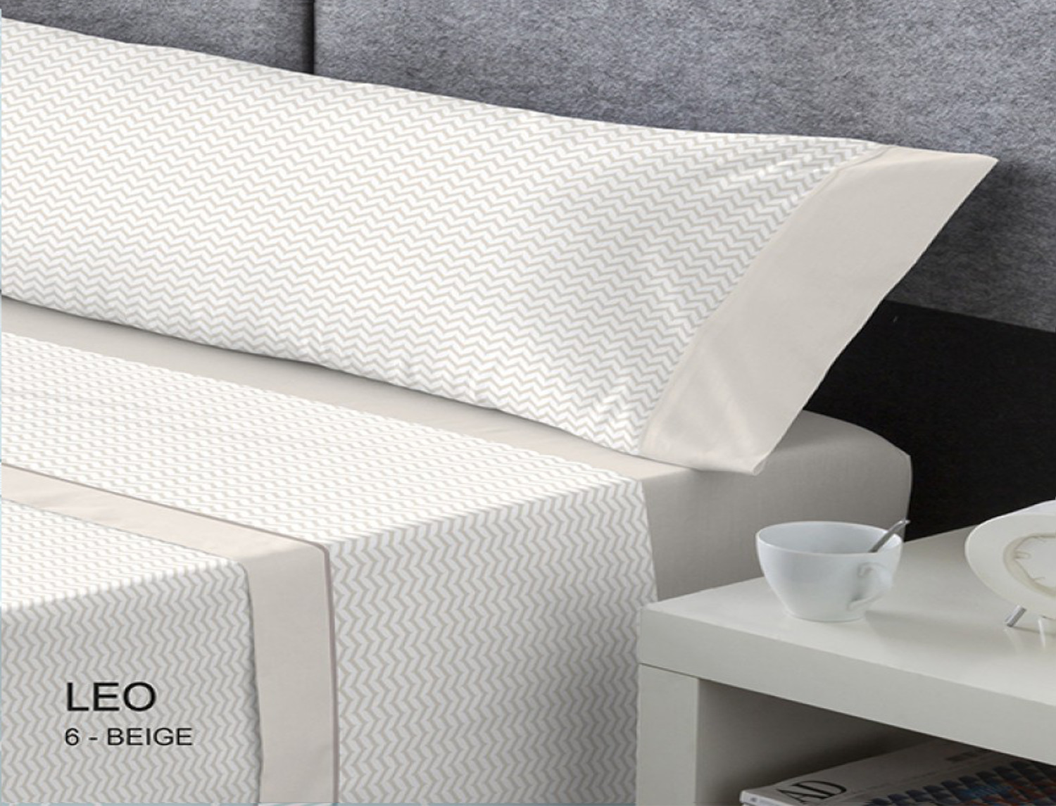 Catotex Juego de cama franela D Art Leo color Beige