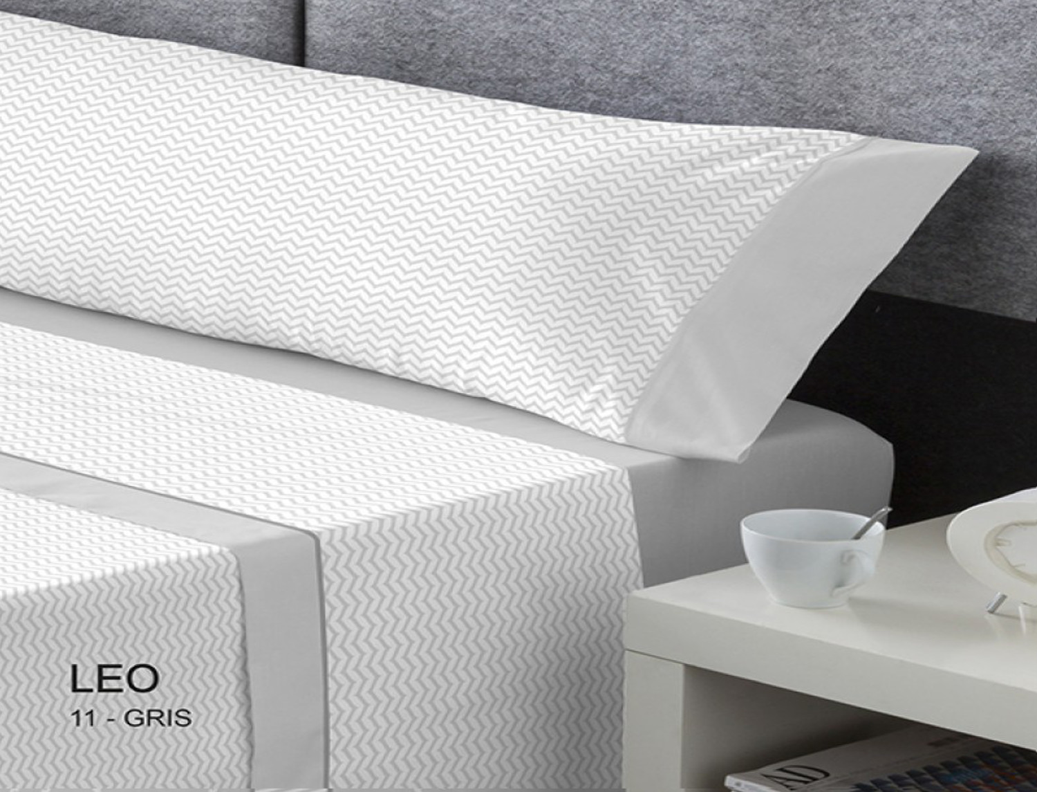 Catotex Juego de cama franela D Art Leo color Gris