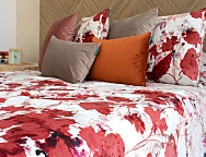 Edredón Conforter de terciopelo Vitoria color Rojo