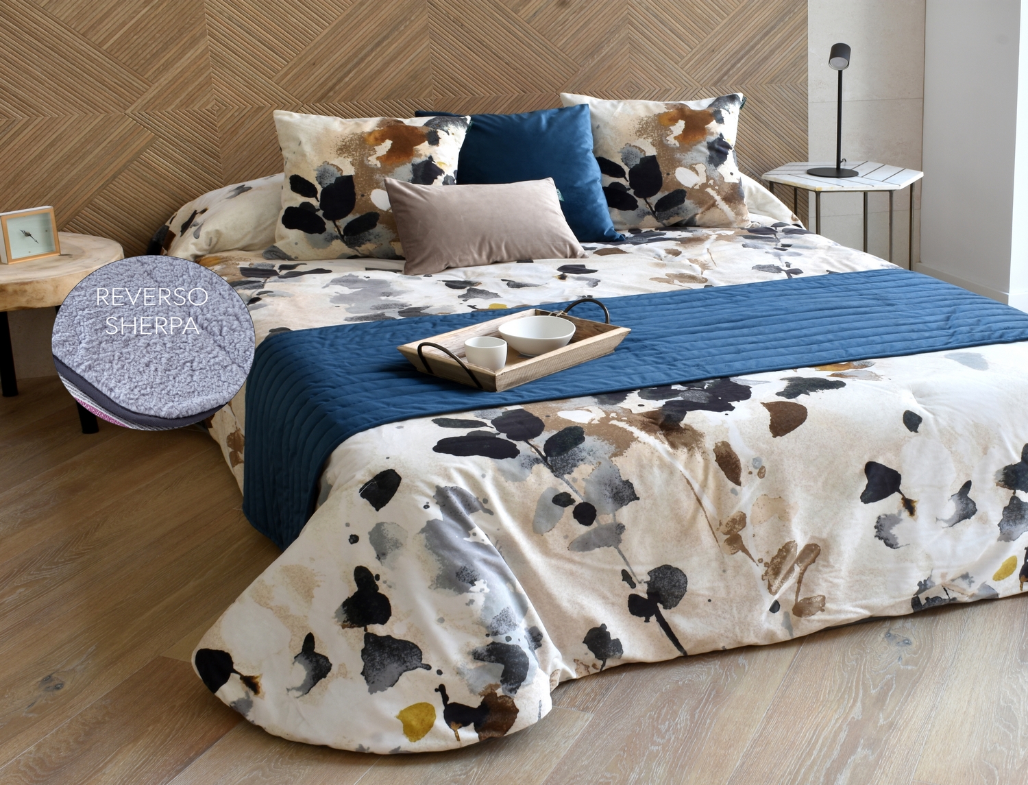 Confecciones Paula Edredón Sherpa de terciopelo Pravia Multicolor