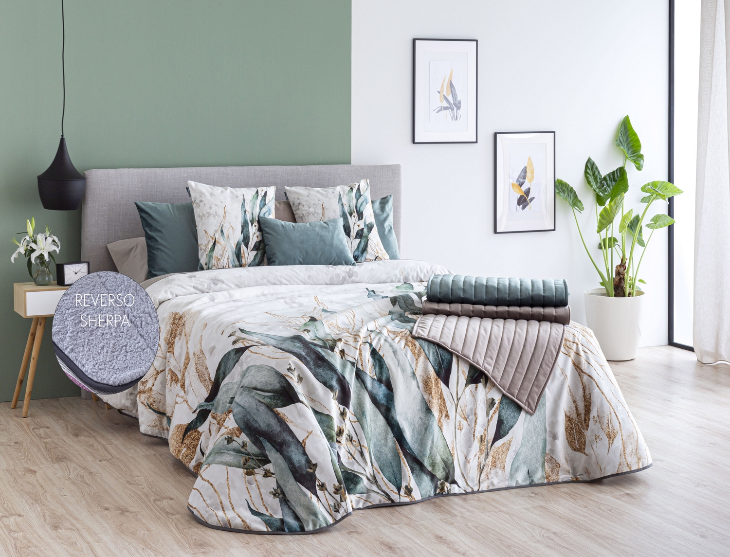 Confecciones Paula Edredón Sherpa de terciopelo Bermeo Multicolor