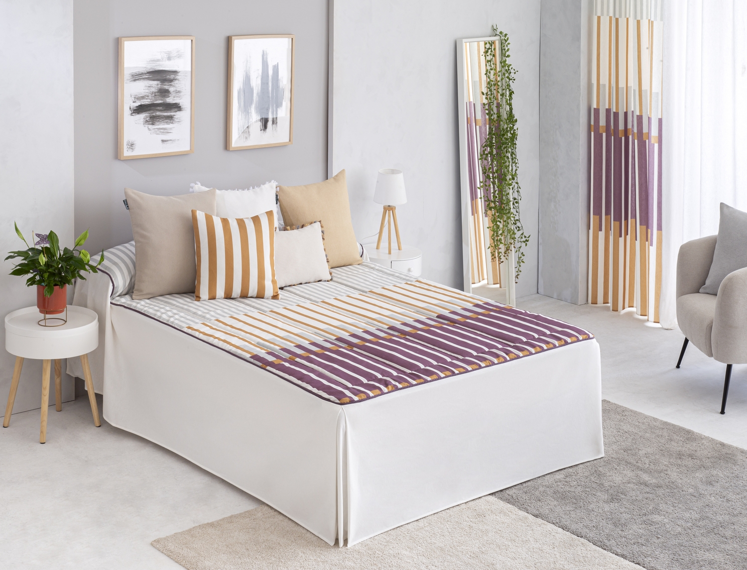 Confecciones Paula Colcha edredón Alava con cojín incluído Rosa