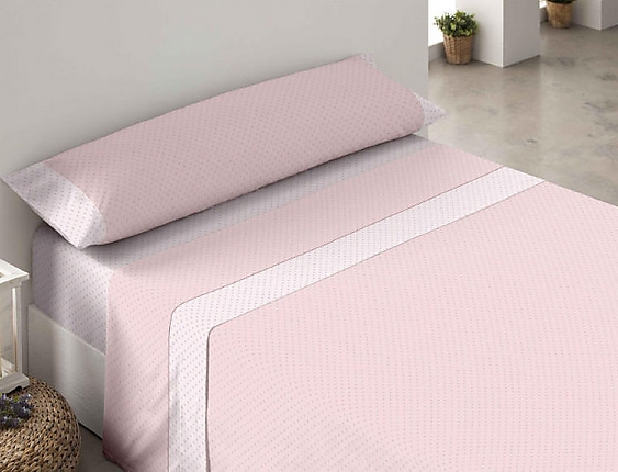 Trovador - Juego de cama franela Alpha color Rosa precio especial hasta final de stock