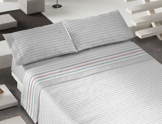 Trovador - Juego de cama franela Lisboa color Gris precio especial hasta final de stock