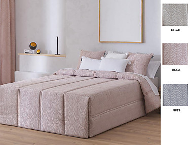 Confecciones Paula - Edredón Conforter Jacquard Suances color Beige, Gris o Rosa