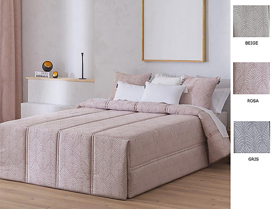 Confecciones Paula - Edredón Conforter Jacquard Suances color Beige, Gris o Rosa