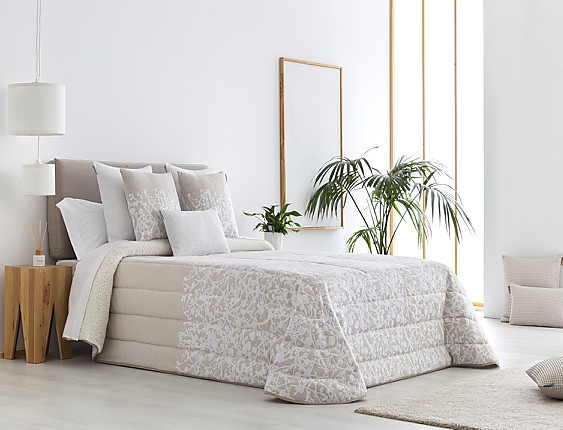 Textilia - Edredón bouti jacquard Bosco (varios colores) con fundas de cojín
