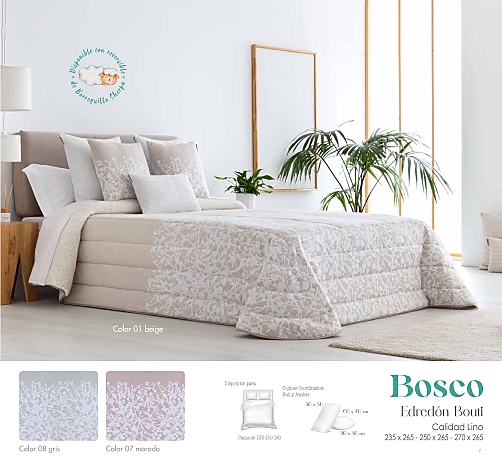 Edredón bouti jacquard Bosco (varios colores)