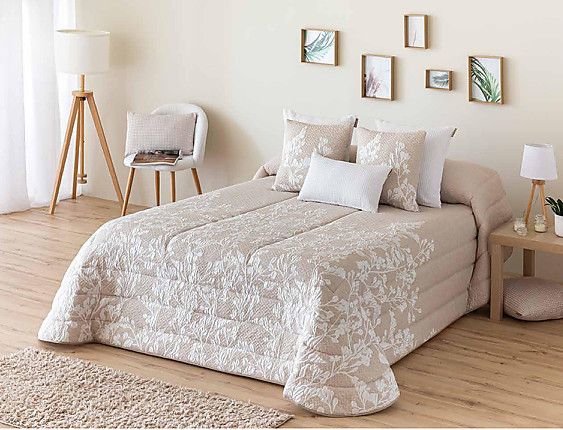 Textilia - Edredón sherpa jacquard Caléndula (varios colores) con fundas de cojín