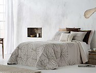 Edredón Jacquard Rame con fundas de cojín color Beige