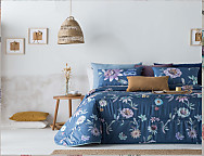 Conforter estampado Benalua con fundas de cojín color Azul