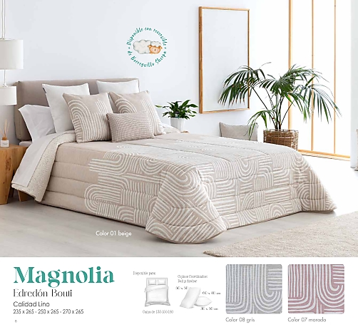 Edredón sherpa jacquard Magnolia (varios colores) con fundas de cojín