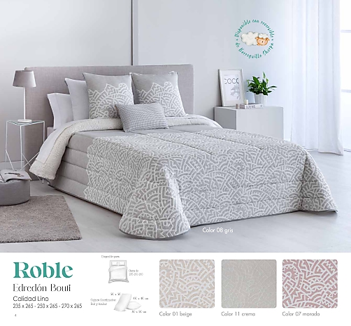Edredón sherpa jacquard Roble (varios colores) con fundas de cojín