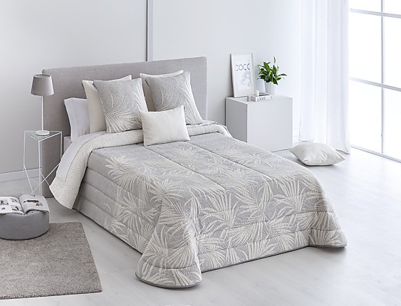 Textilia - Edredón sherpa jacquard Encina (varios colores) con fundas de cojín