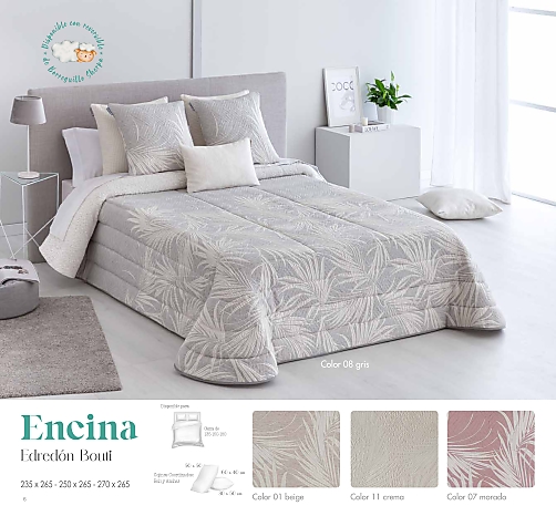 Edredón bouti jacquard Encina (varios colores) con fundas de cojín