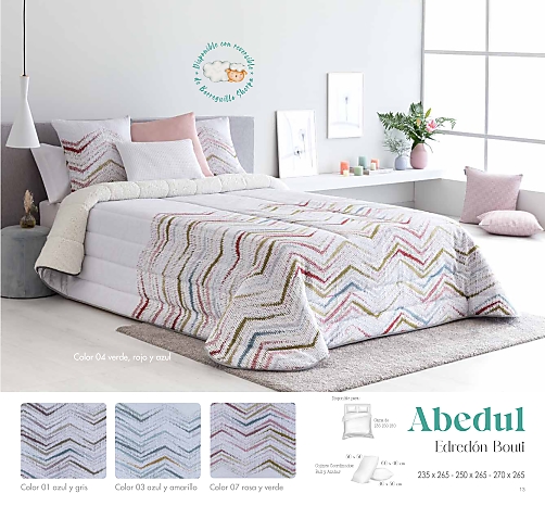 Edredón bouti jacquard Abedul (varios colores) con fundas de cojín