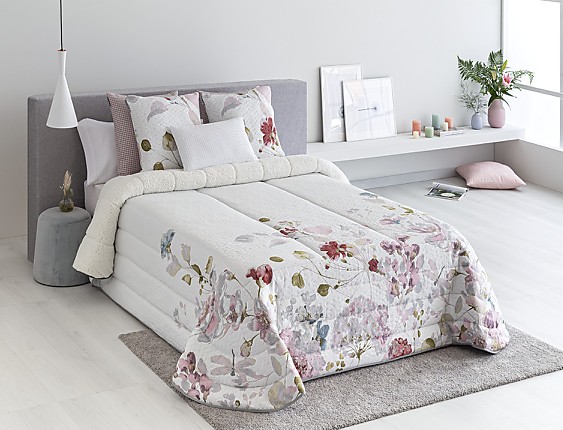 Textilia - Edredón sherpa jacquard Haya (varios colores) con fundas de cojín