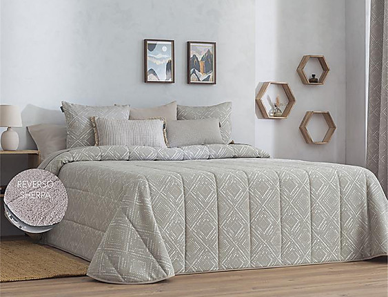 Confecciones Paula - Edredón Sherpa Jacquard Somo Beige