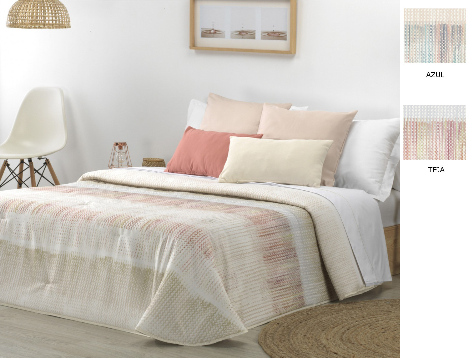 Cañete Edredón o Conforter Nonna color Azul o Teja